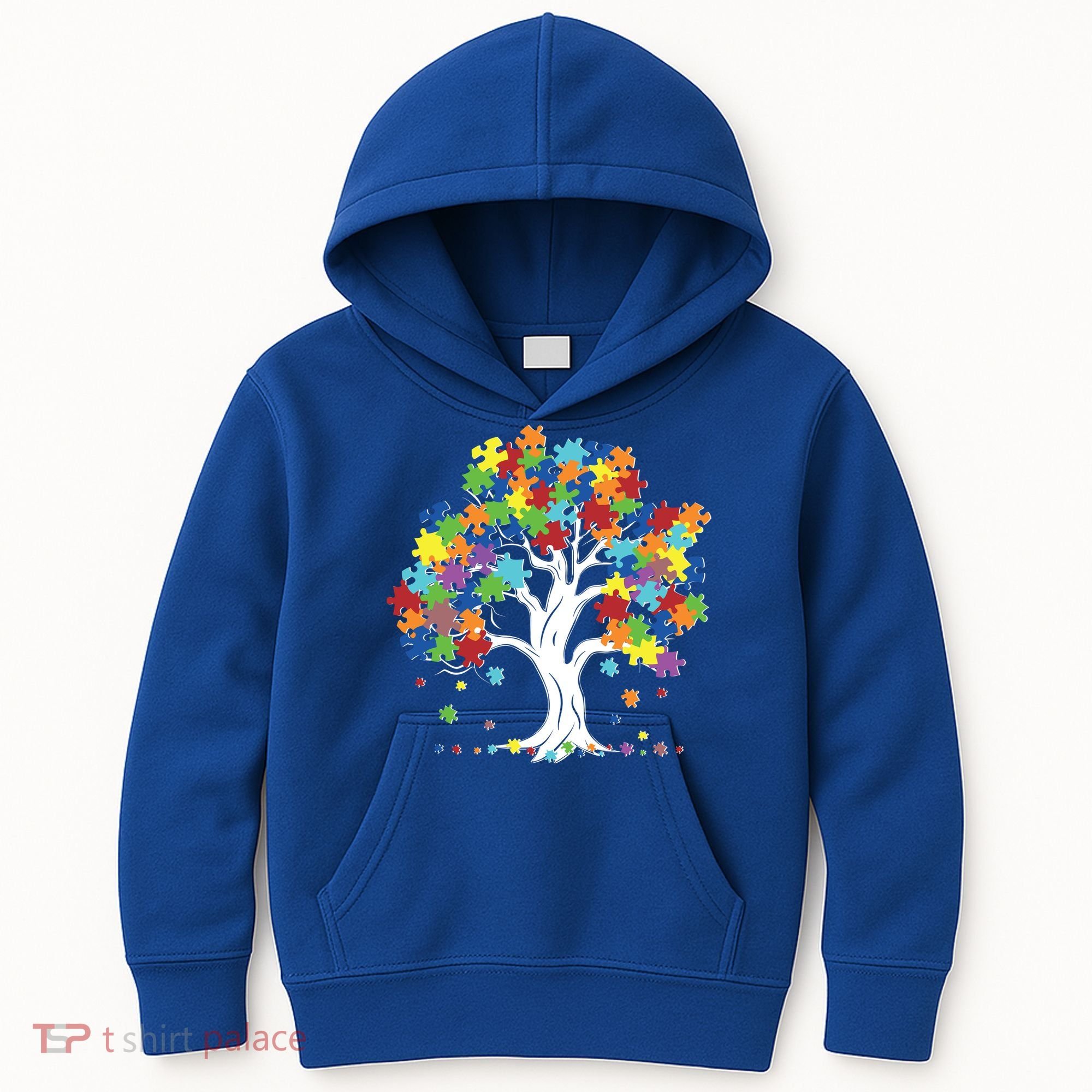 Autism Awareness Puzzle Piece Tree Kids Hoodie