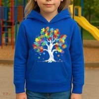 Autism Awareness Puzzle Piece Tree Kids Hoodie thumb 3