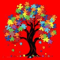 Autism Awareness Puzzle Piece Tree Santa Hat thumb 1
