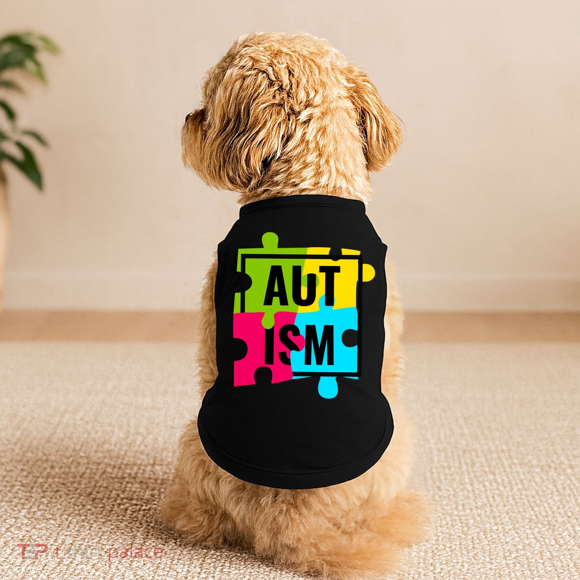 Autism Awareness Puzzle Pieces Doggie Tank