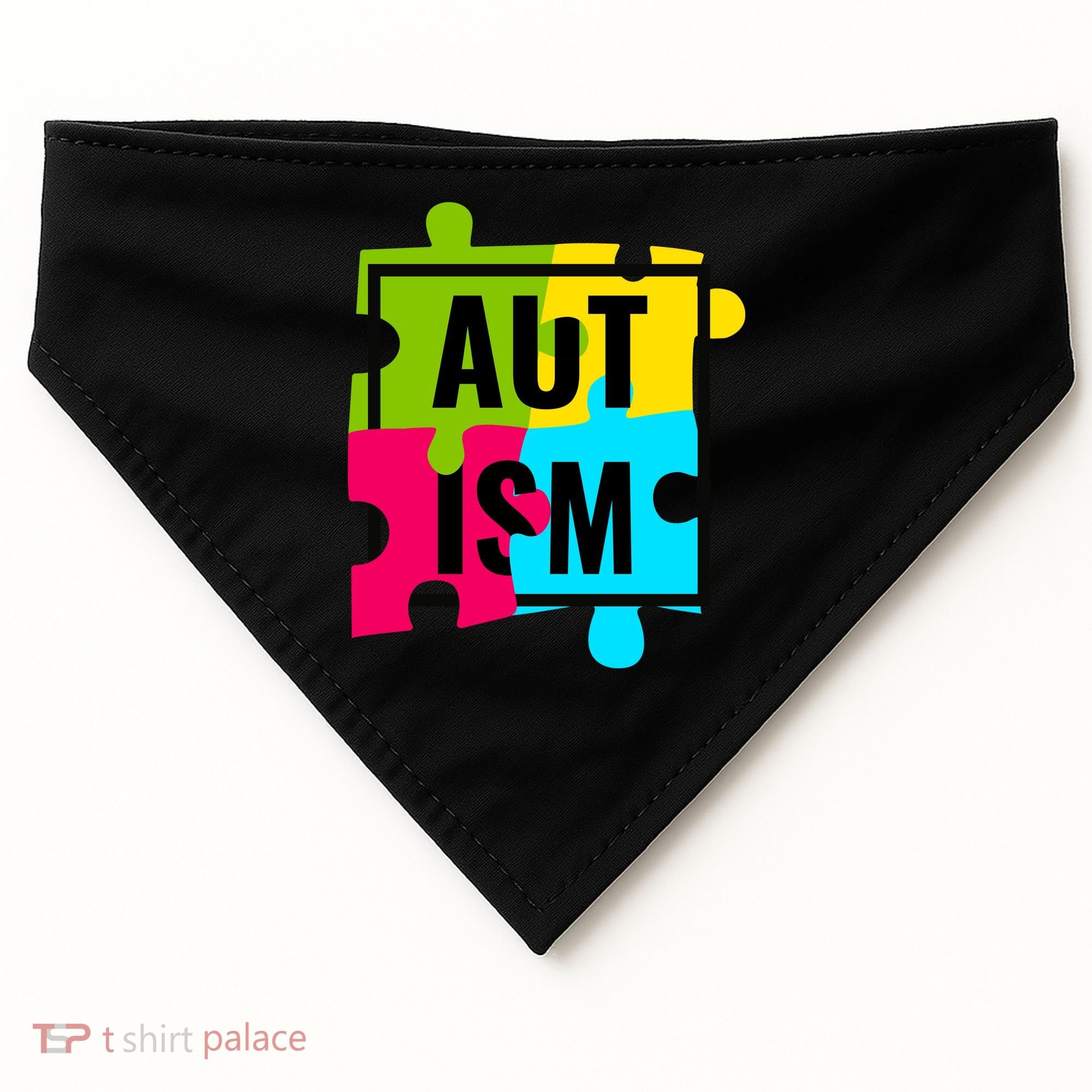 Autism Awareness Puzzle Pieces USA-Made Doggie Bandana