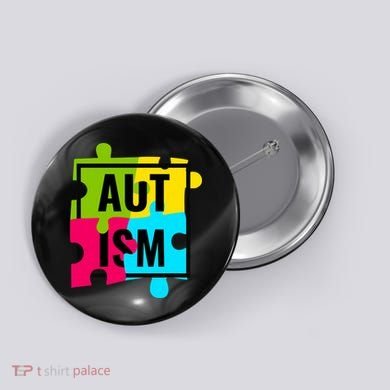 Autism Awareness Puzzle Pieces Button