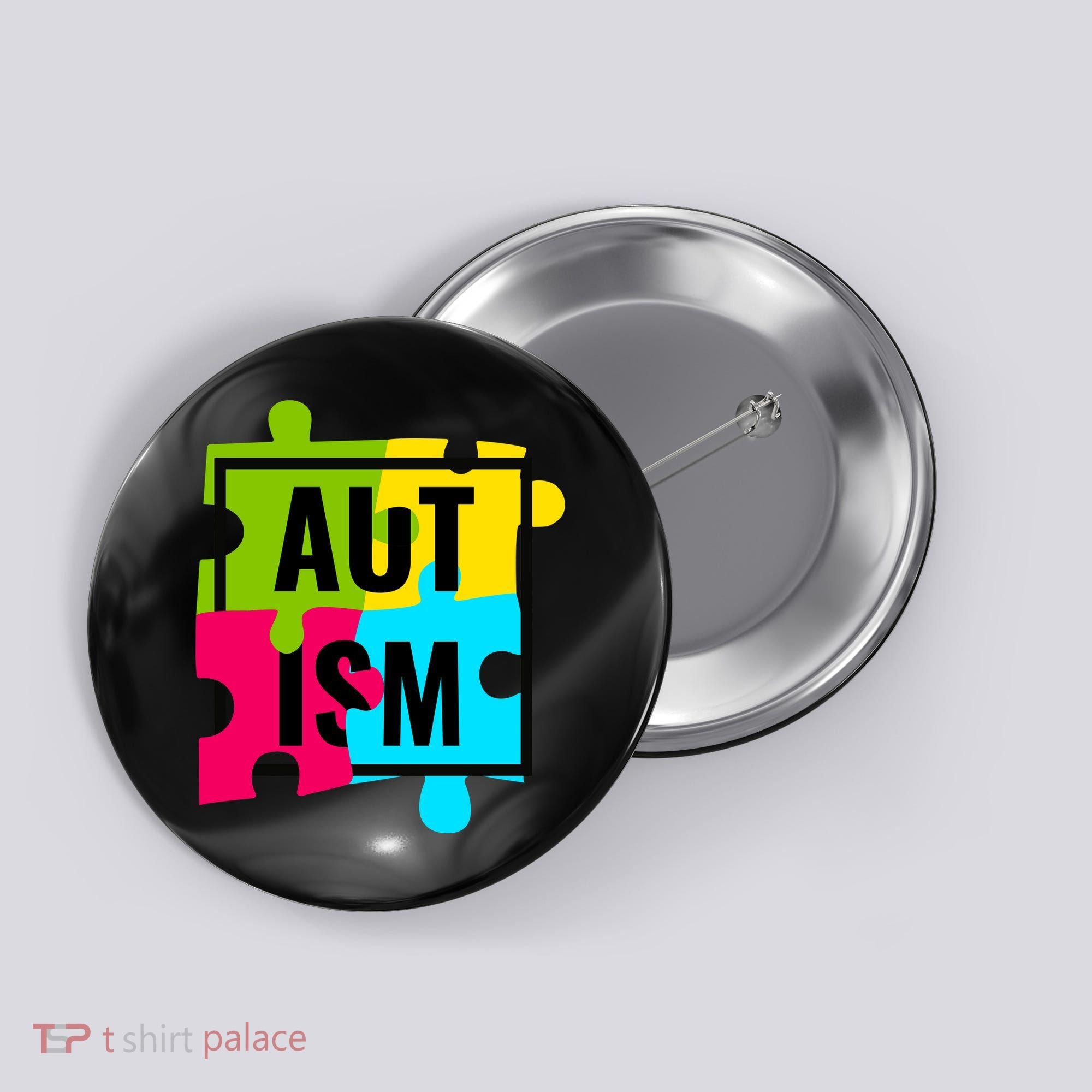 Autism Awareness Puzzle Pieces Button