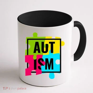 Autism Awareness Puzzle Pieces Coffee Mug back