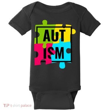 Autism Awareness Puzzle Pieces Baby Bodysuit