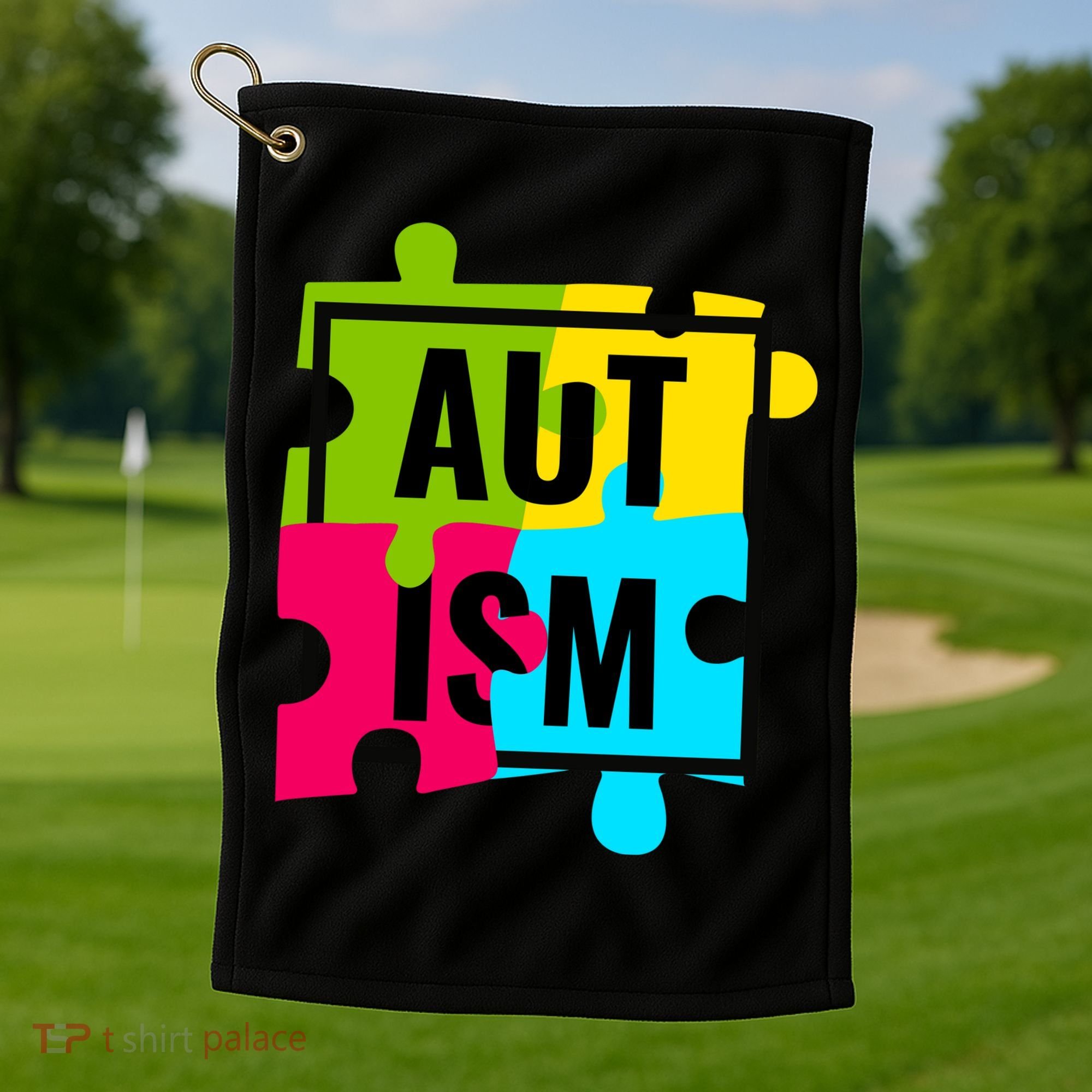 Autism Awareness Puzzle Pieces Golf Towel