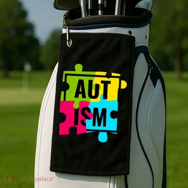 Autism Awareness Puzzle Pieces Golf Towel