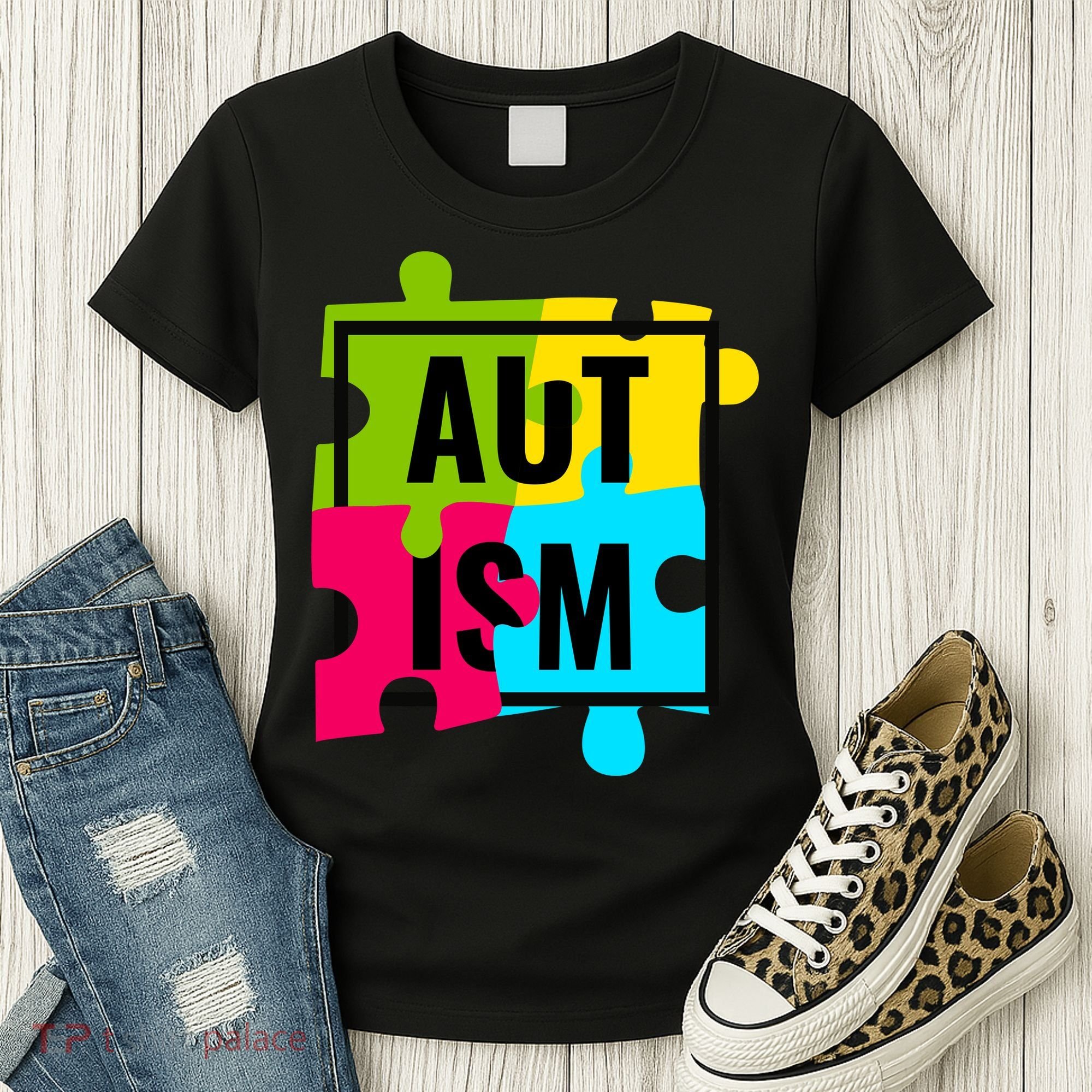 Autism Awareness Puzzle Pieces Women's T-Shirt
