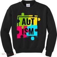 Autism Awareness Puzzle Pieces Kids Sweatshirt thumb 0