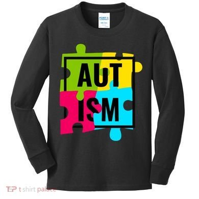 Autism Awareness Puzzle Pieces Kids Long Sleeve Shirt