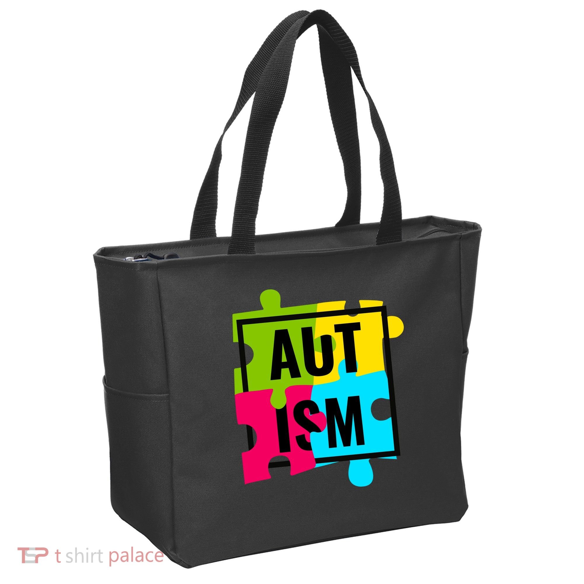 Autism Awareness Puzzle Pieces Tote Bag