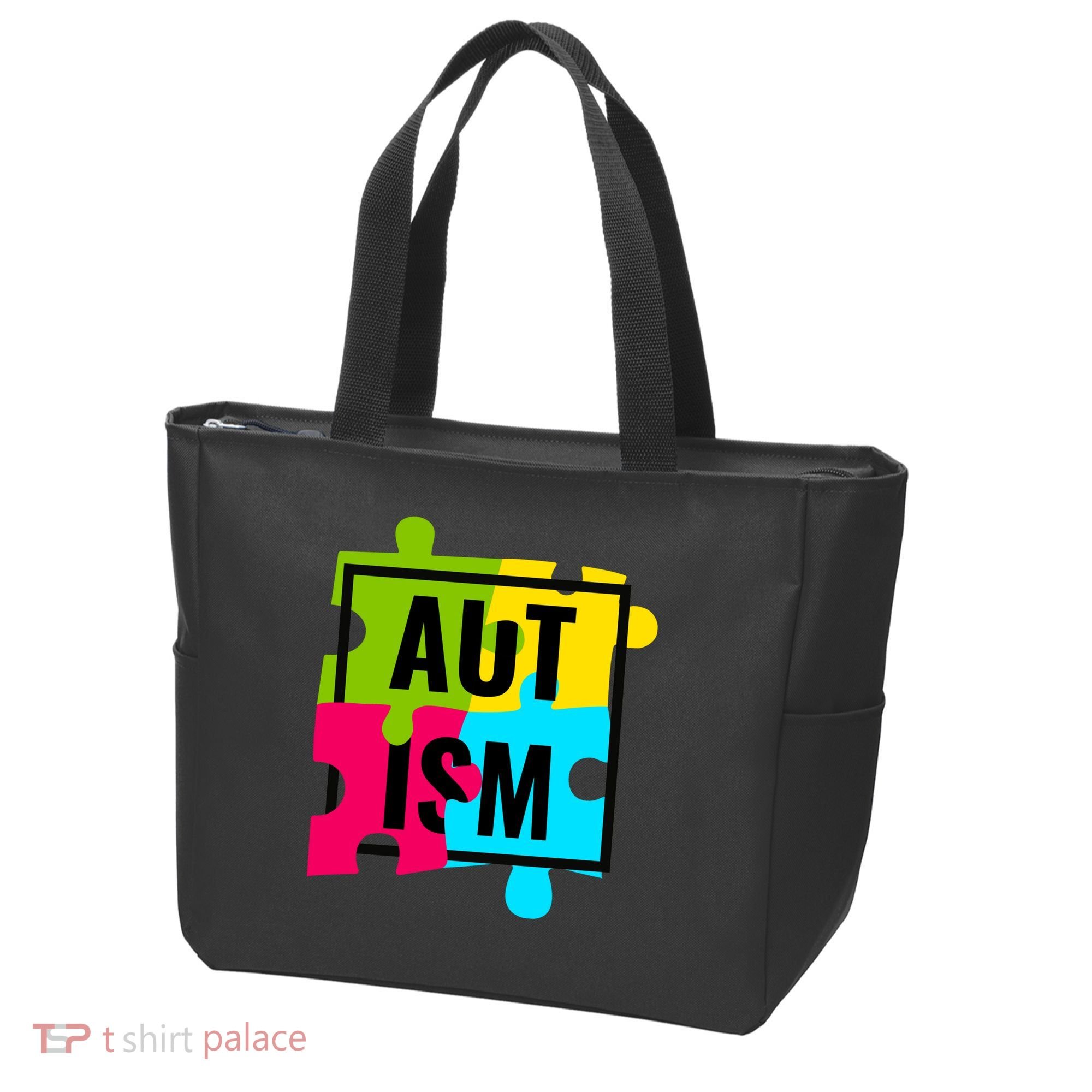 Autism Awareness Puzzle Pieces Tote Bag