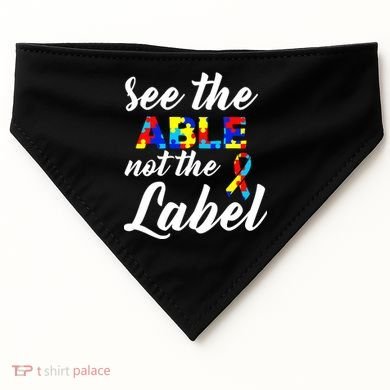 Autism Awareness Puzzle See The Able Not The Label USA-Made Doggie Bandana