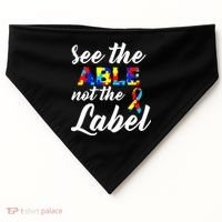 Autism Awareness Puzzle See The Able Not The Label USA-Made Doggie Bandana thumb 0