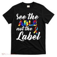 Autism Awareness Puzzle See The Able Not The Label T-Shirt thumb 0