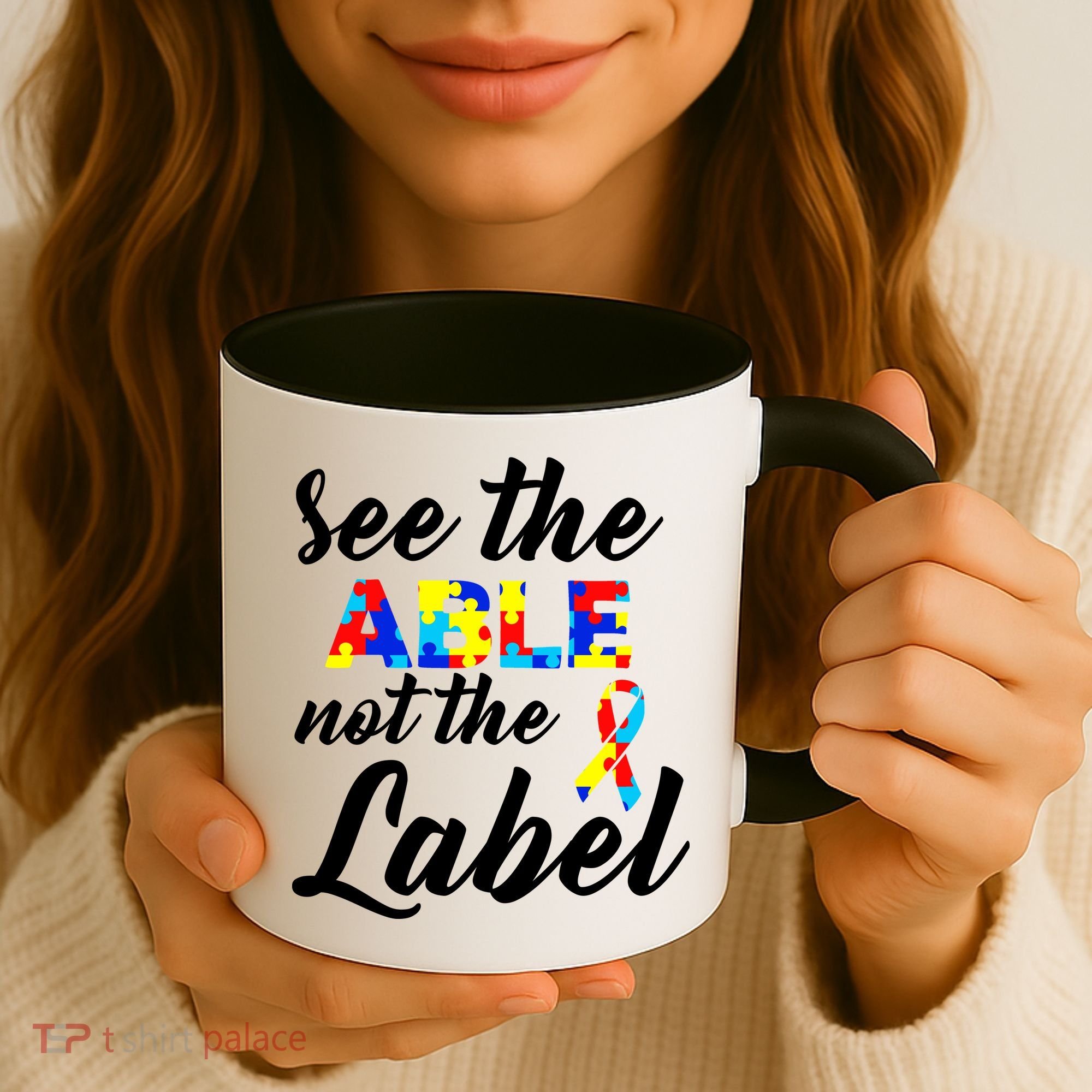 Autism Awareness Puzzle See The Able Not The Label Coffee Mug