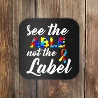 Autism Awareness Puzzle See The Able Not The Label Coaster thumb 0