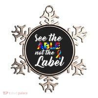 Autism Awareness Puzzle See The Able Not The Label Ornament thumb 0