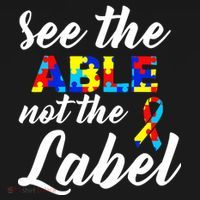 Autism Awareness Puzzle See The Able Not The Label Ornament thumb 1
