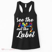 Autism Awareness Puzzle See The Able Not The Label Women's Tank Top thumb 0