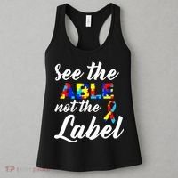 Autism Awareness Puzzle See The Able Not The Label Women's Tank Top thumb 3
