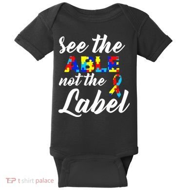 Autism Awareness Puzzle See The Able Not The Label Baby Bodysuit