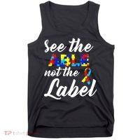 Autism Awareness Puzzle See The Able Not The Label Tank Top thumb 0