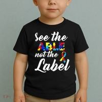 Autism Awareness Puzzle See The Able Not The Label Toddler T-Shirt thumb 2