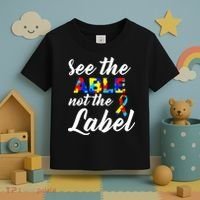 Autism Awareness Puzzle See The Able Not The Label Toddler T-Shirt thumb 3