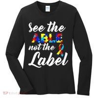 Autism Awareness Puzzle See The Able Not The Label Women's Long Sleeve Shirt thumb 0
