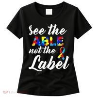 Autism Awareness Puzzle See The Able Not The Label Women's T-Shirt thumb 0