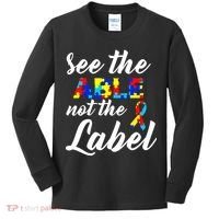 Autism Awareness Puzzle See The Able Not The Label Kids Long Sleeve Shirt thumb 0