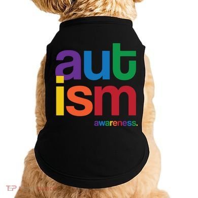 Autism Awareness Rainbow Letters Doggie Tank