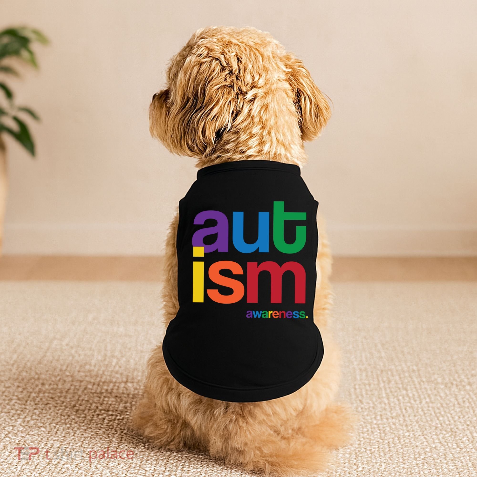 Autism Awareness Rainbow Letters Doggie Tank