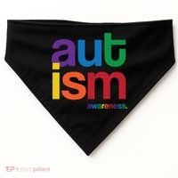 Autism Awareness Rainbow Letters USA-Made Doggie Bandana thumb 0