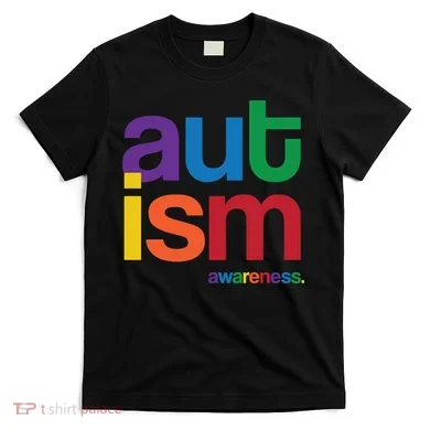 Autism Awareness Rainbow Letters T-Shirt