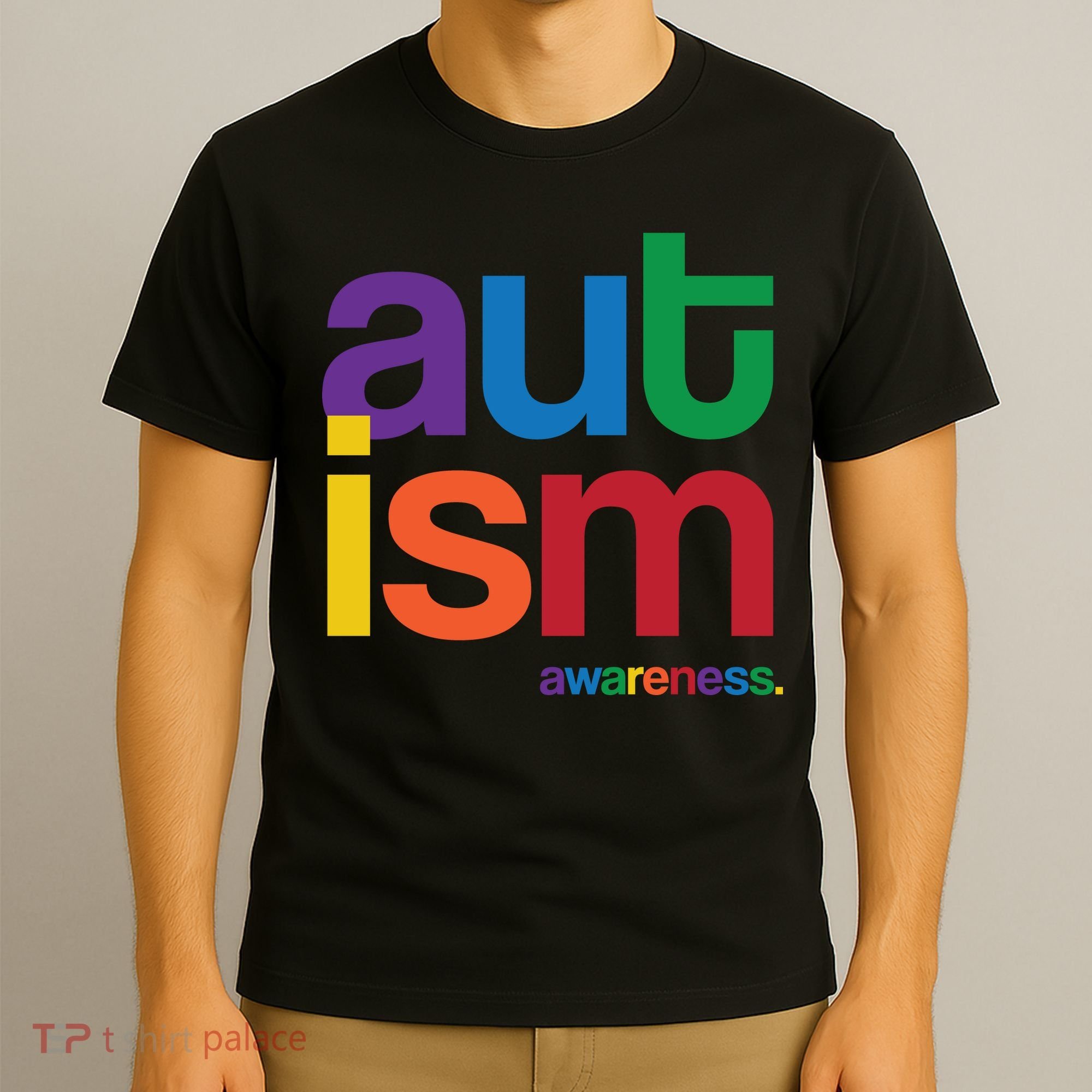 Autism Awareness Rainbow Letters T-Shirt
