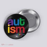 Autism Awareness Rainbow Letters Button thumb 0