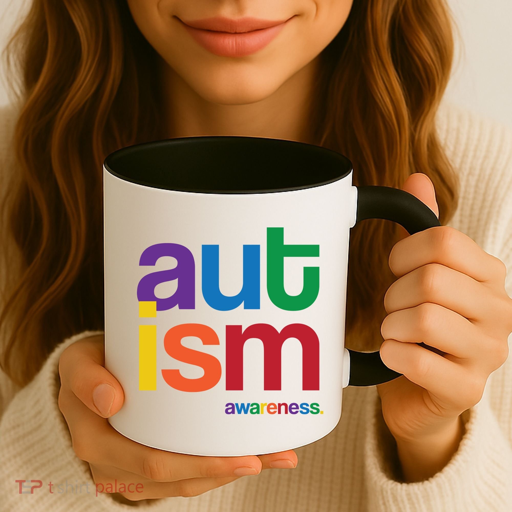 Autism Awareness Rainbow Letters Coffee Mug