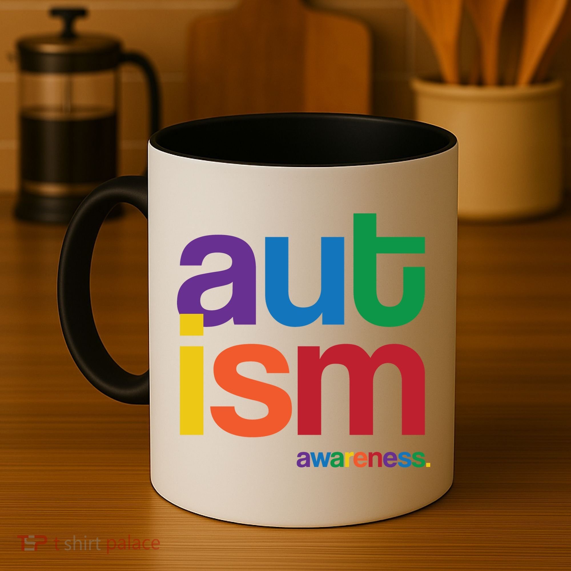 Autism Awareness Rainbow Letters Coffee Mug