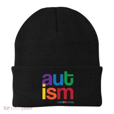Autism Awareness Rainbow Letters Beanie