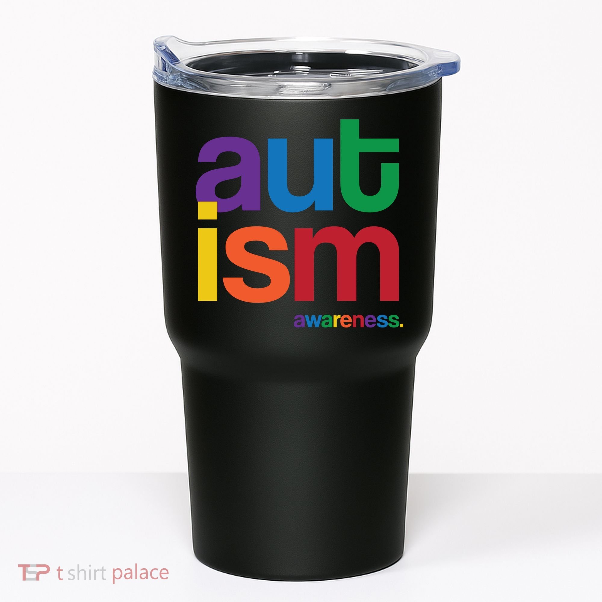 Autism Awareness Rainbow Letters Tumbler