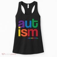 Autism Awareness Rainbow Letters Women's Tank Top thumb 0