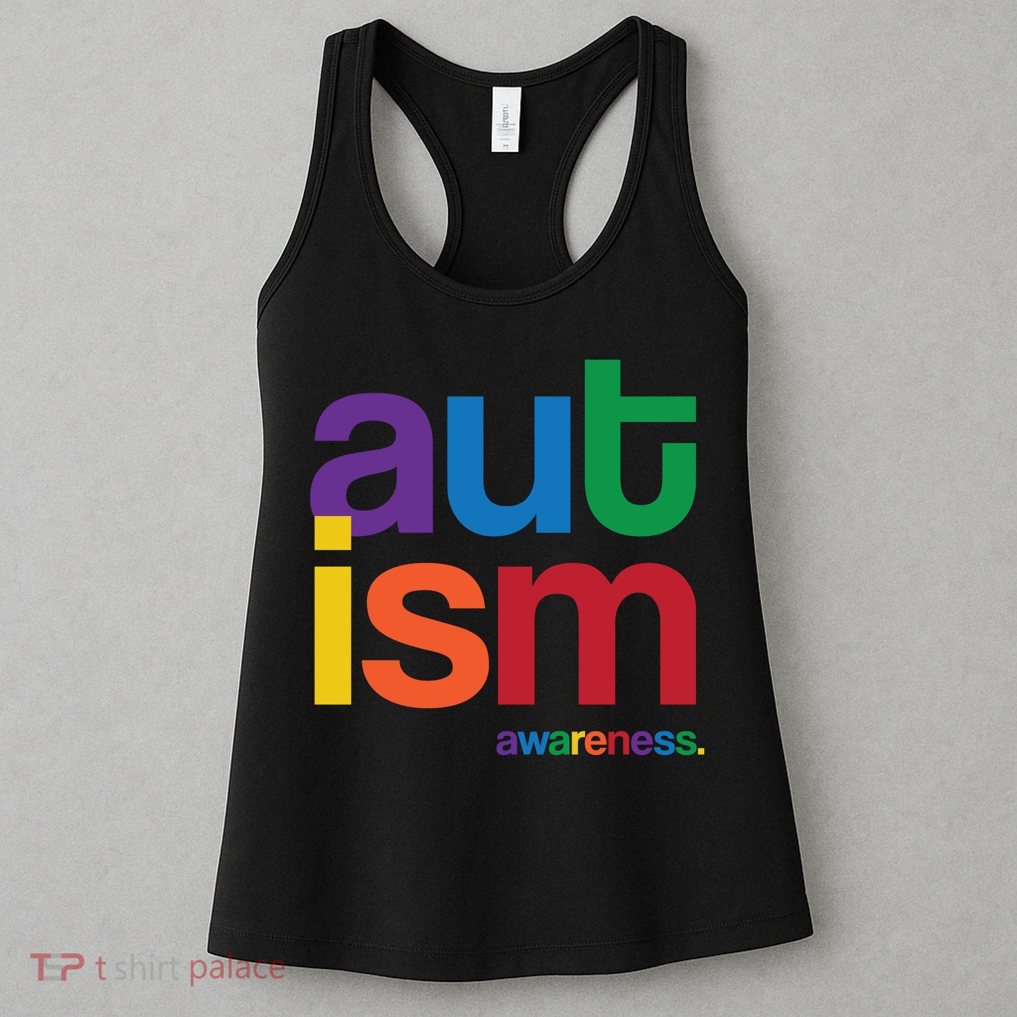 Autism Awareness Rainbow Letters Women's Tank Top