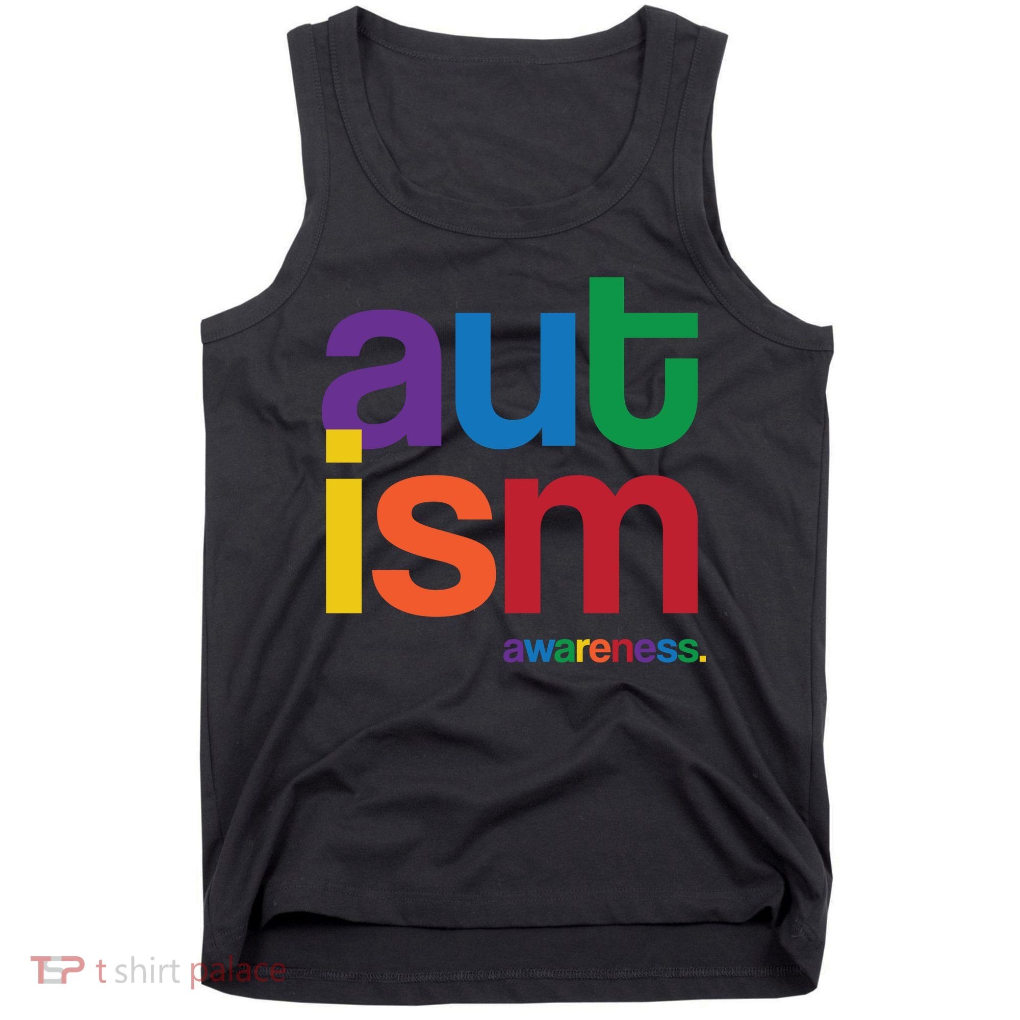 Autism Awareness Rainbow Letters Tank Top