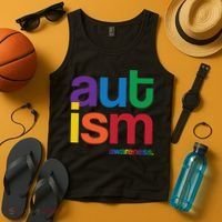 Autism Awareness Rainbow Letters Tank Top thumb 4