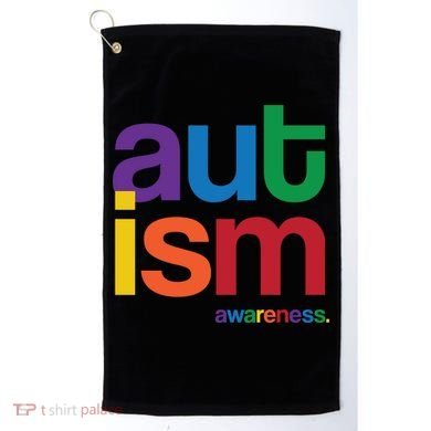 Autism Awareness Rainbow Letters Golf Towel