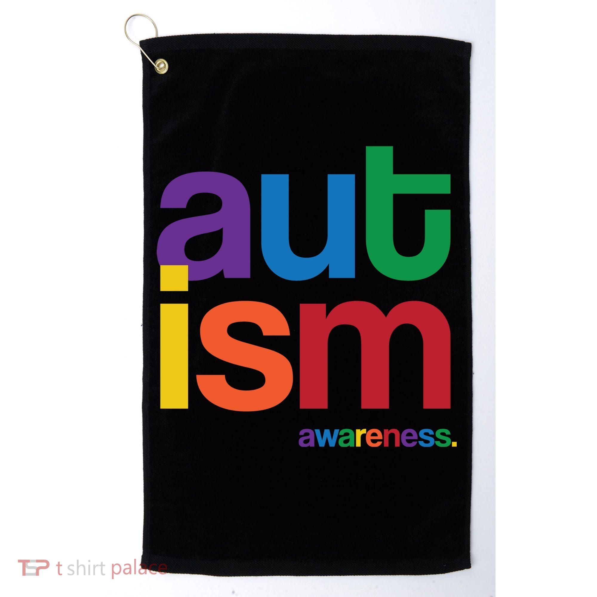 Autism Awareness Rainbow Letters Golf Towel