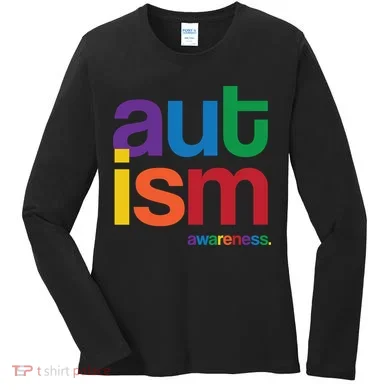 Autism Awareness Rainbow Letters Women's Long Sleeve Shirt