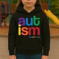 Autism Awareness Rainbow Letters Kids Hoodie thumb 3
